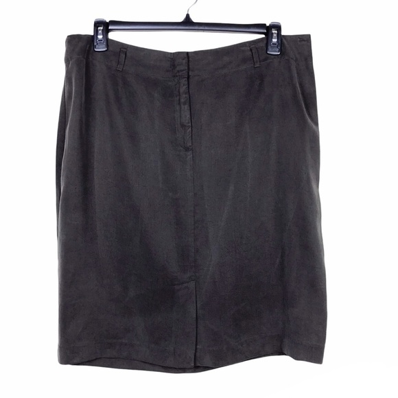 J. Jill Olive Brown 100% Tencel Lyocell Pencil Short Skirt w/Pockets Size 18 - Picture 1 of 6